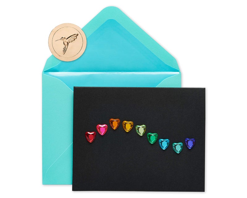 Papyrus Blank Cards with Envelopes, Rainbow Gems (6-Count) - Image 1
